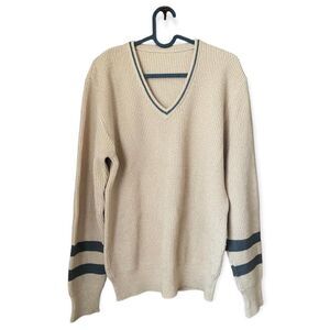 Vintage cream and brown knit sweater
